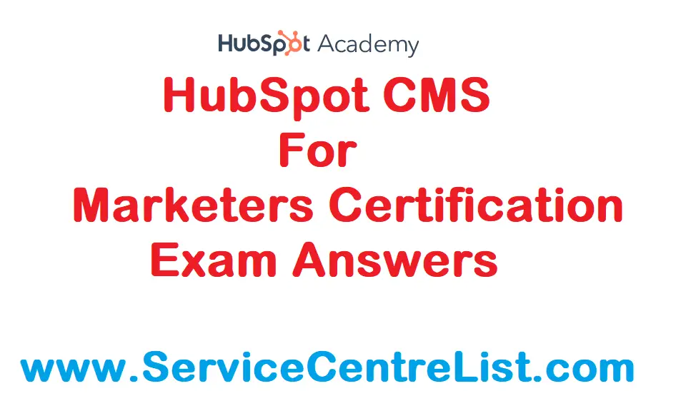HubSpot CMS For Marketers Certification Exam Answers