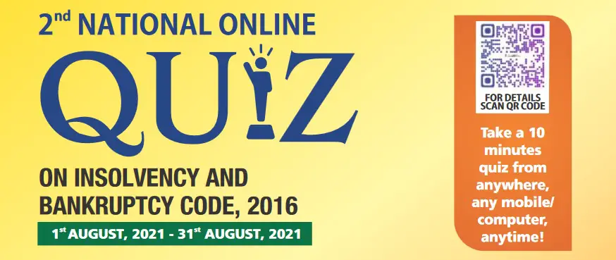 2nd National Online Quiz on Insolvency and Bankruptcy Code 2016 with Questions and Answers