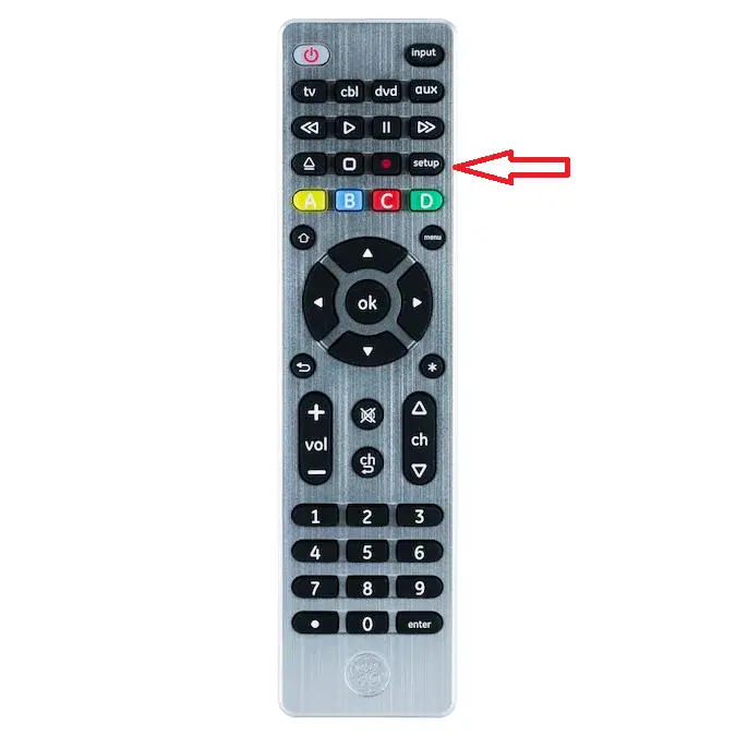 Universal Remote Setup button