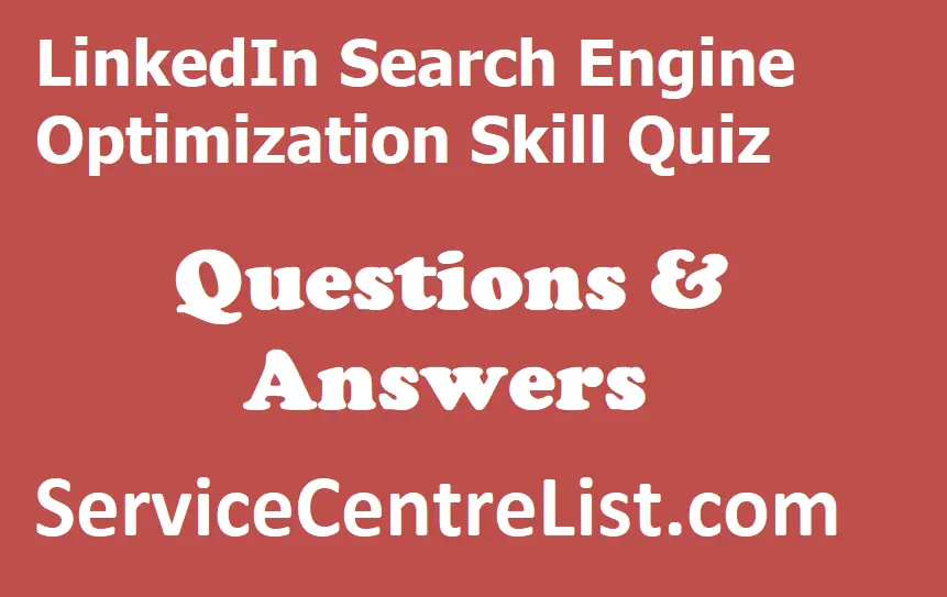 LinkedIn Search Engine Optimization Skill Quiz Answers
